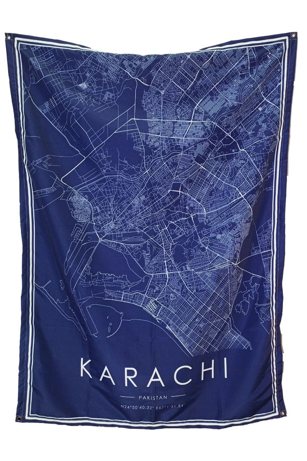 Karachi Map Tapestry