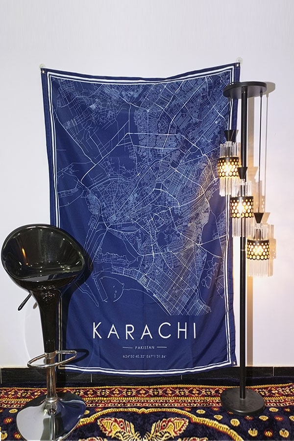 Karachi Map Tapestry