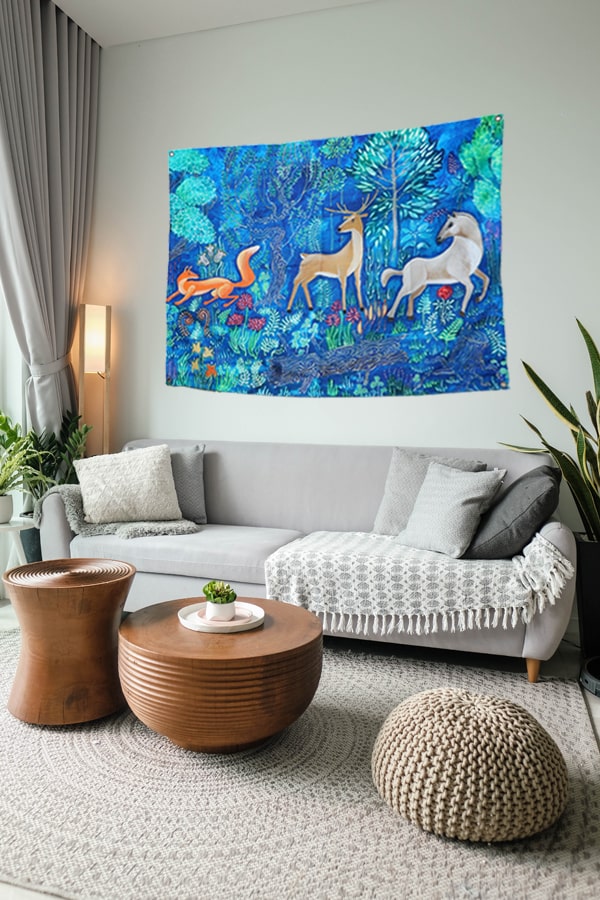 Grimm Fairy Animals Tapestry