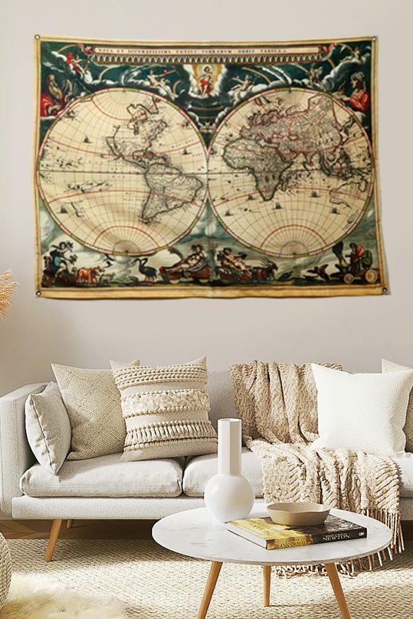 History Travel Map Tapestry