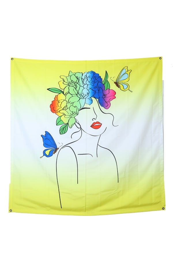 Lady With Butterfly Tapestry