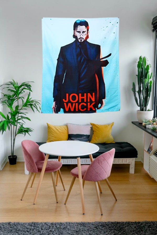 John Wick Cartoon Art Tapestry